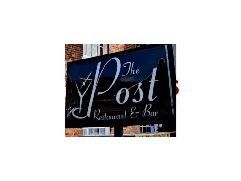 The Post Restaurant & Bar sign, inviting diners to a unique dining experience.