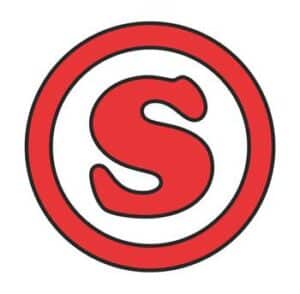 Red circle logo featuring a prominent stylized letter S.