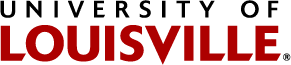 University of Louisville emblem featuring bold red and black text.