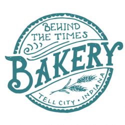 Vintage bakery logo from Tell City, Indiana showcasing artisanal baked goods and community charm.