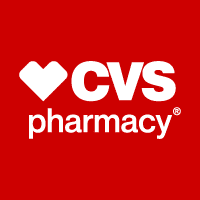 CVS Pharmacy logo on a red background promoting health and wellness services.