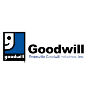 Goodwill logo representing Evansville Goodwill Industries, Inc. for community support and services.