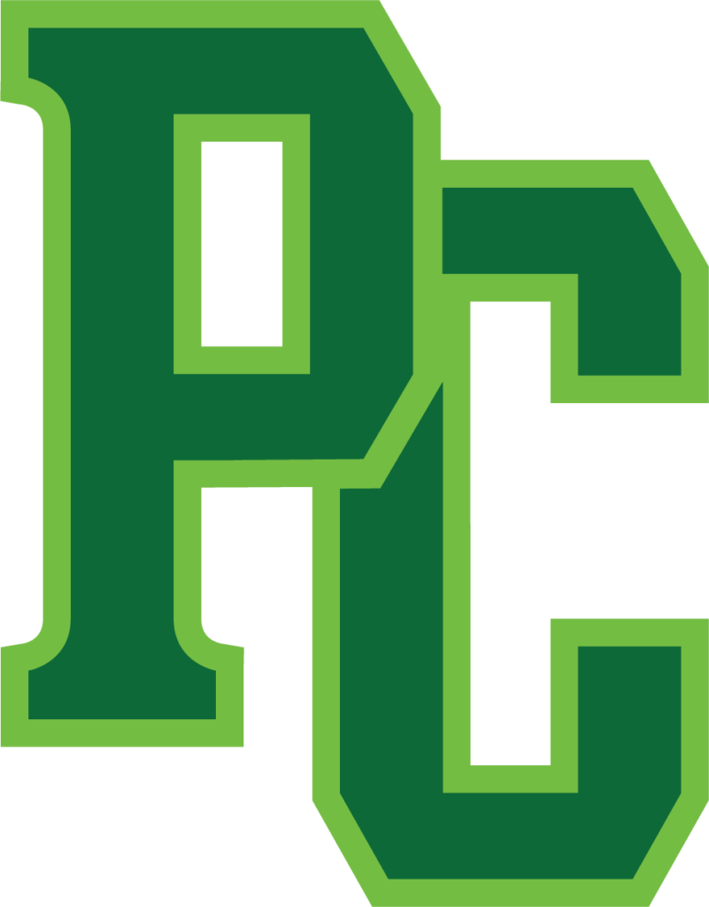 PC logo design featuring bold green letters for branding and recognition.
