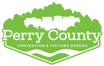 Perry County Convention and Visitors Bureau logo promoting local tourism and attractions.