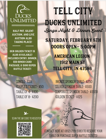 Ducks Unlimited Bingo Night and Dinner Event for fun, fundraising, and community.