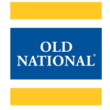 Old National logo featuring blue and yellow colors for branding recognition.