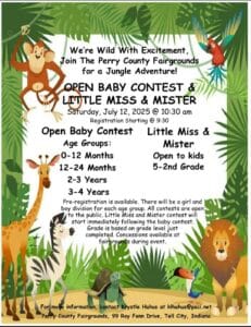 Join the Open Baby and Little Miss Contest at Perry County Fairgrounds on July 12, 2025.