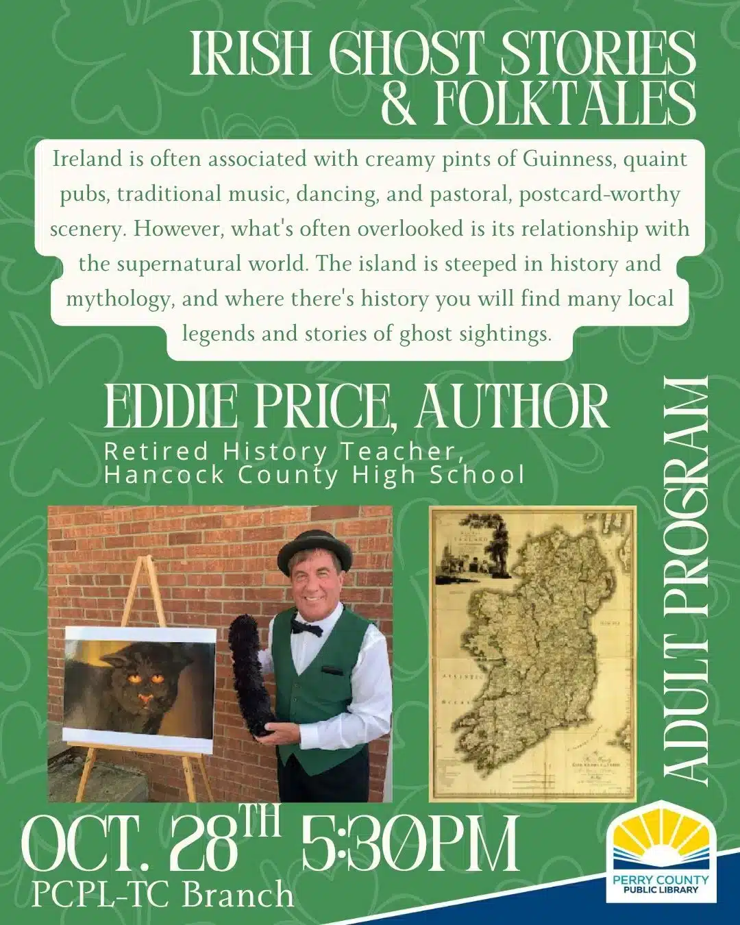 Explore Irish ghost stories and folklore with author Eddie Price at this engaging event.
