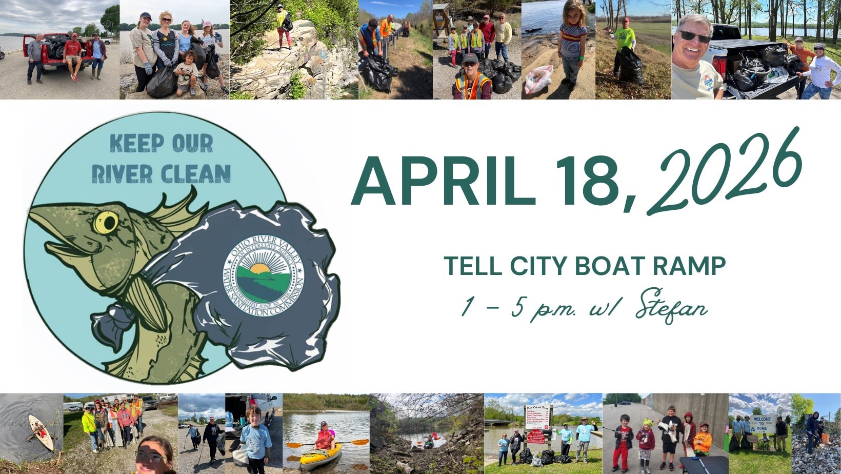 Join the Clean River Event in Tell City on April 18, 2026, for community cleanup.