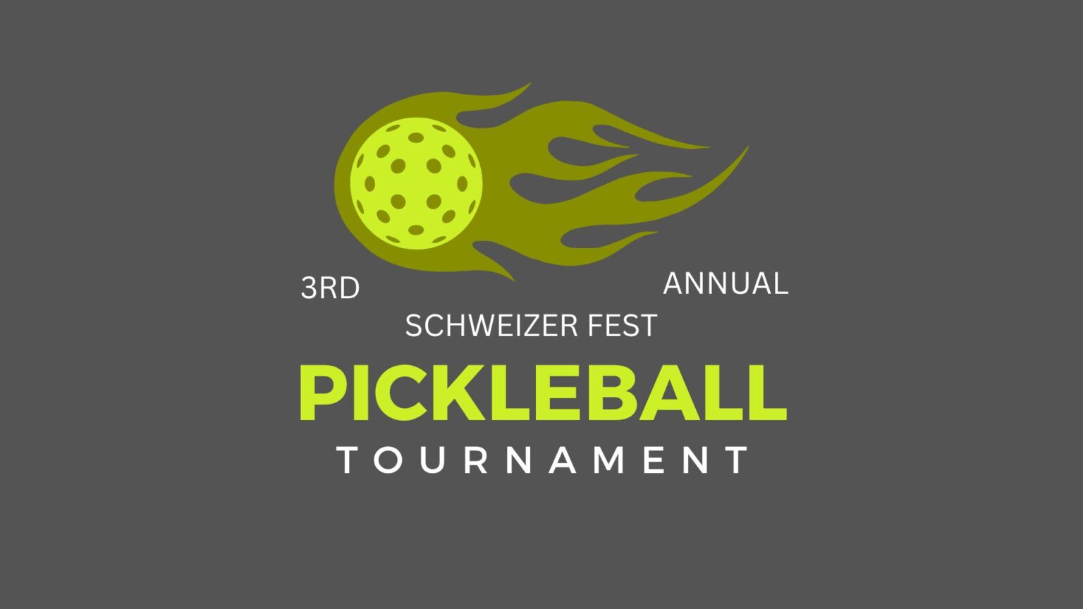 3rd Annual Schweizer Fest Pickleball Tournament logo with fun graphics.