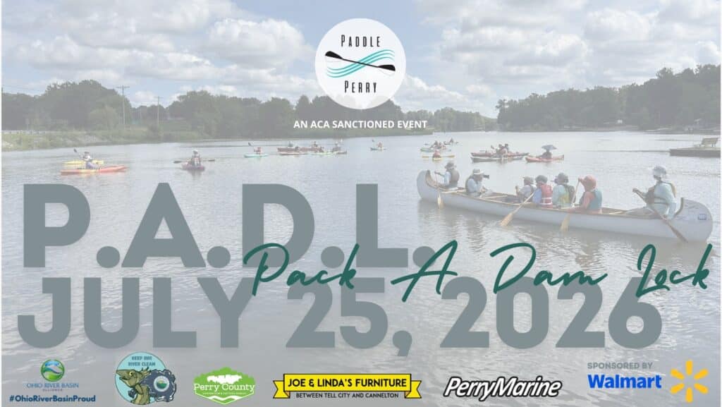 Paddle Perry event on July 25, 2026, at Pack A Dam Lock.