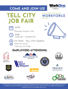 Join the Tell City Job Fair for career opportunities on October 15th at Ivy Tech.