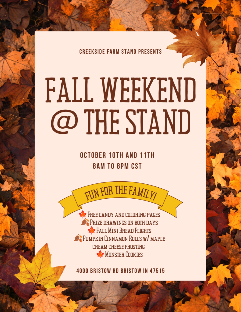 Join us for a fun-filled Fall Weekend event at Creekside Farm Stand!